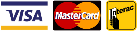 Visa, Mastercard and Interac accepted